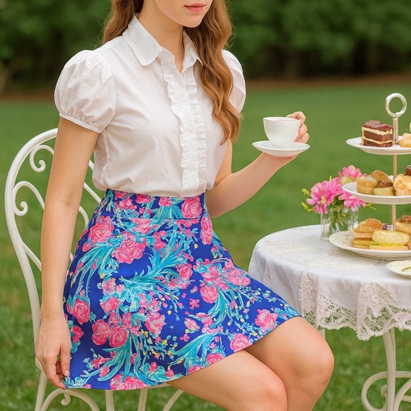 Lilly Pulitzer Dresses & Skirts - Lilly Pulitzer Womens 8 Izzie Skirt Patterned Summer Resort Casual Modern Piece